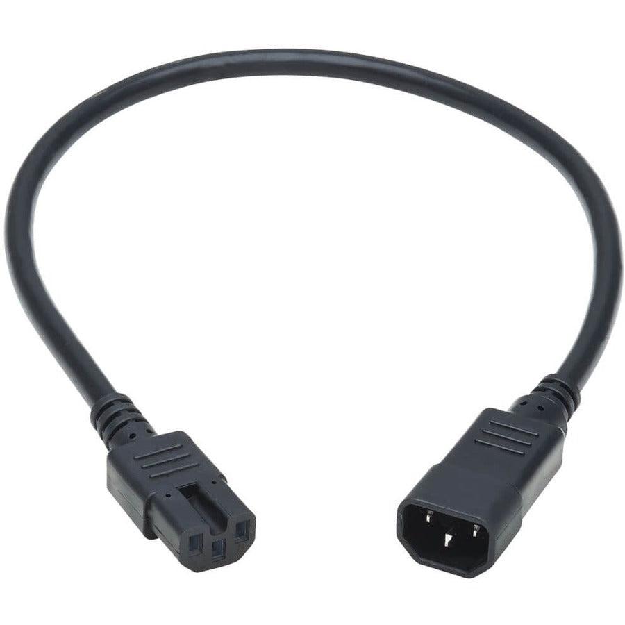Tripp Lite P018-002 Power Cord C14 To C15 - Heavy-Duty, 15A, 250V, 14 Awg, 2 Ft. (0.61 M), Black