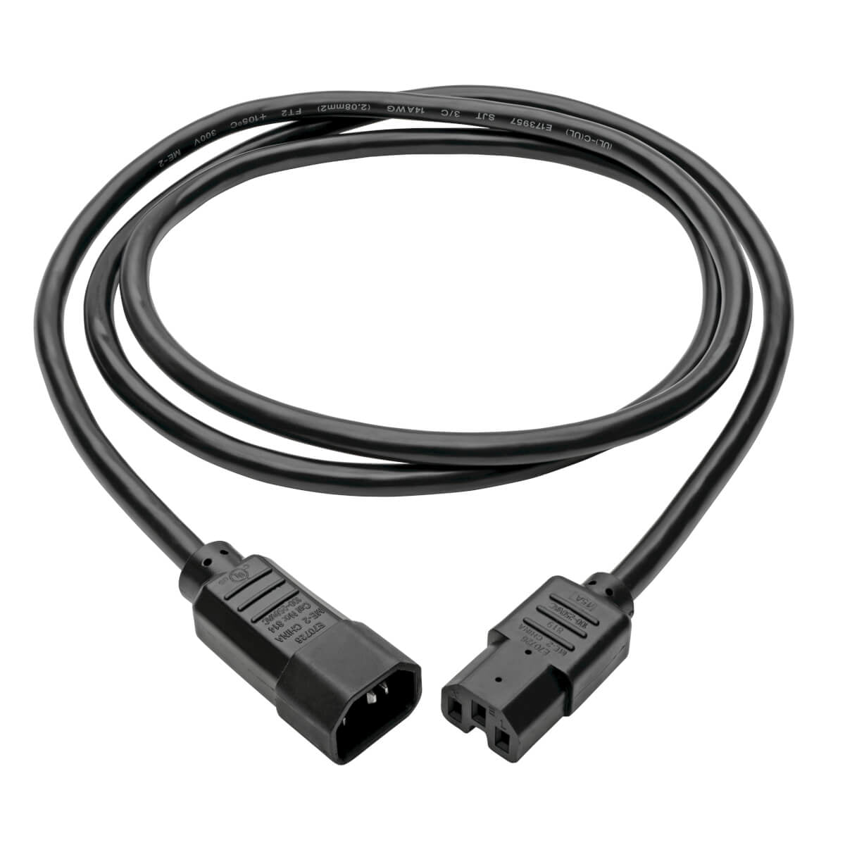 Tripp Lite P018-006 Power Cord C14 To C15 - Heavy-Duty, 15A, 250V, 14 Awg, 6 Ft. (1.83 M), Black