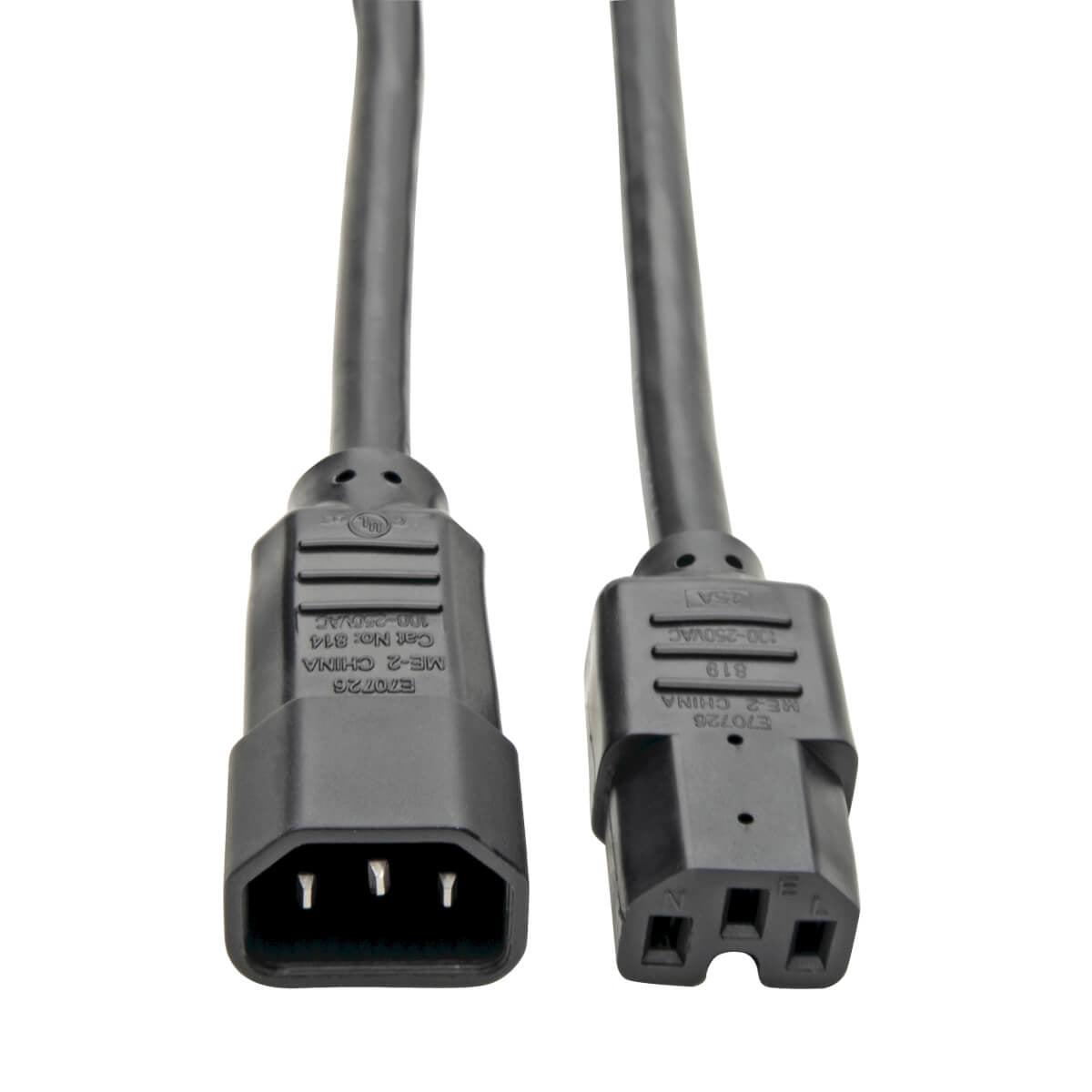Tripp Lite P018-010 Power Cord C14 To C15 - Heavy-Duty, 15A, 250V, 14 Awg, 10 Ft. (3.05 M), Black