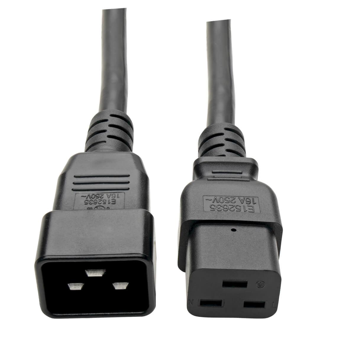 Tripp Lite P036-010-15A Power Extension Cord, C19 To C20 - Heavy-Duty, 15A, 250V, 14 Awg, 10 Ft. (3.05 M), Black