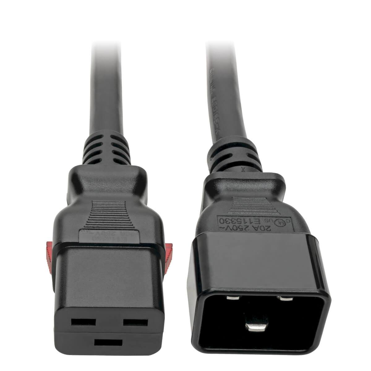 Tripp Lite P036-L06 Power Extension Cord, Locking C19 To C20 - Heavy-Duty, 20A, 100-250V, 12 Awg, 6 Ft. (1.83 M), Black