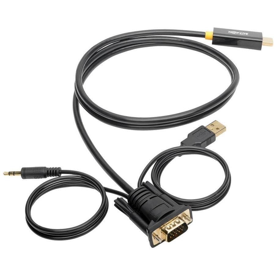 Tripp Lite P116-006-Hdmi-A Vga To Hdmi Adapter Cable With Audio And Usb Power (M/M), 1080P 60 Hz, 6 Ft. (1.8 M)