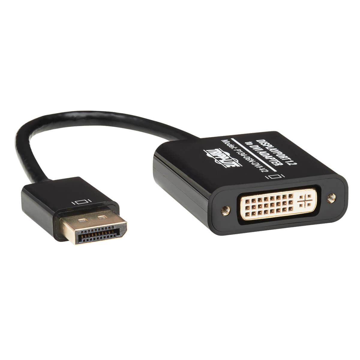 Tripp Lite P134-06N-Dvi-V2 Displayport To Dvi Active Adapter Video Converter, Dp Ver 1.2, (M/F), 6-In. (15.24 Cm)