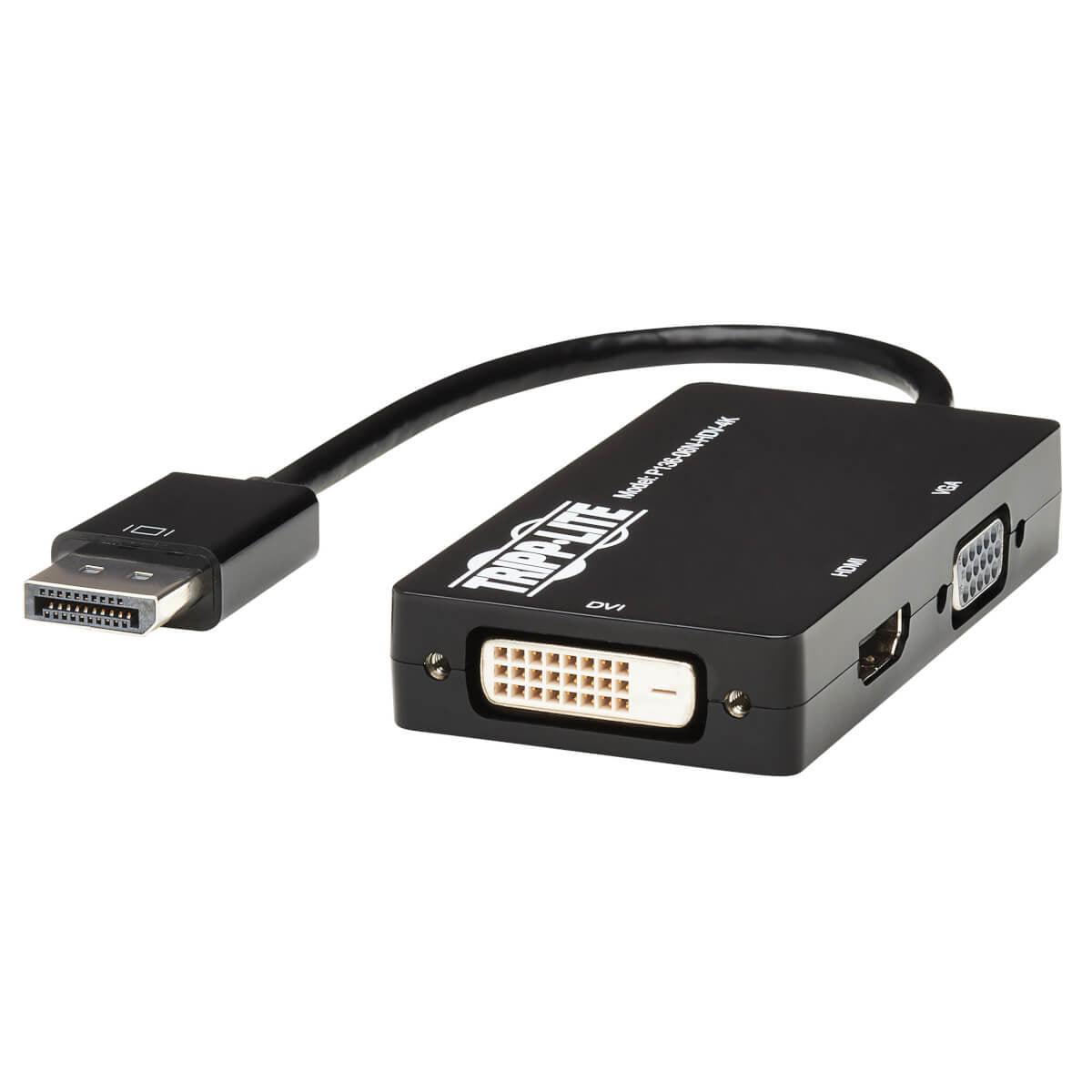 Tripp Lite P136-06N-Hdv-4K Displayport To Vga/Dvi/Hdmi All-In-One Converter Adapter, Dp Ver 1.2, 4K 30 Hz Hdmi