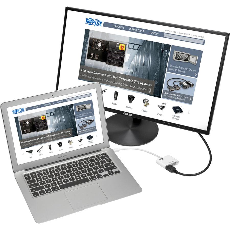 Tripp Lite P137-06N-Hv-V2W Keyspan Mini Displayport To Vga/Hdmi All-In-One Video Converter Adapter, 4K 30Hz Hdmi, Dp1.2, White, 6-In. (15.24 Cm)