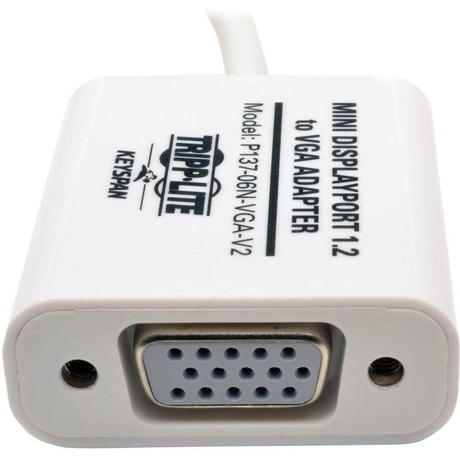 Tripp Lite P137-06N-Vga-V2 Keyspan Mini Displayport To Active Vga Adapter, Video Converter, Dp1.2, (M/F), White, 6-In. (15.24 Cm)