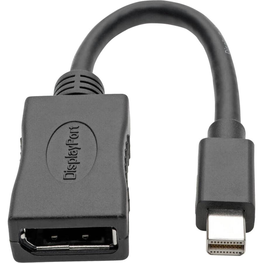 Tripp Lite P139-06N-Dp4K6B Keyspan Mini Displayport To Displayport Adapter, 4K 60 Hz, Black (M/F), 6-In. (15.24 Cm)