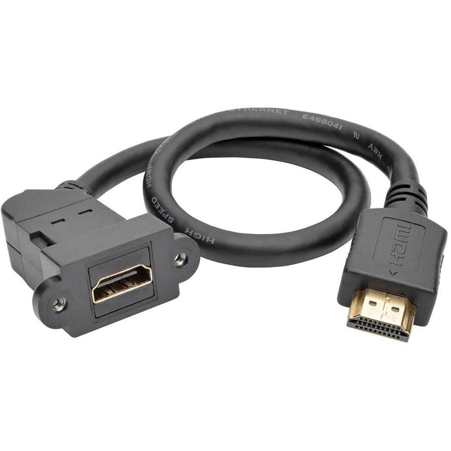 Tripp Lite P162-001-Kpa-Bk High-Speed Hdmi With Ethernet All-In-One Keystone/Panel Mount Extension Cable (M/F), Angled Connector, 1 Ft. (0.31 M)