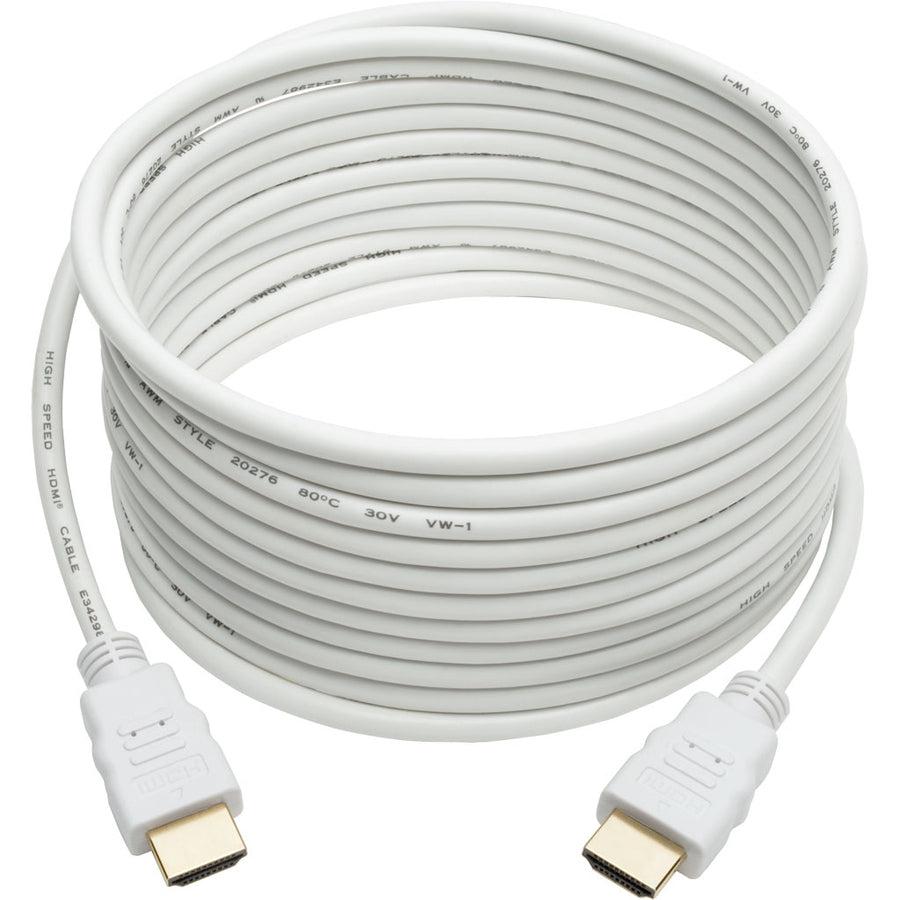Tripp Lite P568-016-Wh High-Speed Hdmi Cable, Gripping Connectors, 4K @30Hz (M/M), White, 16 Ft. (4.88 M)