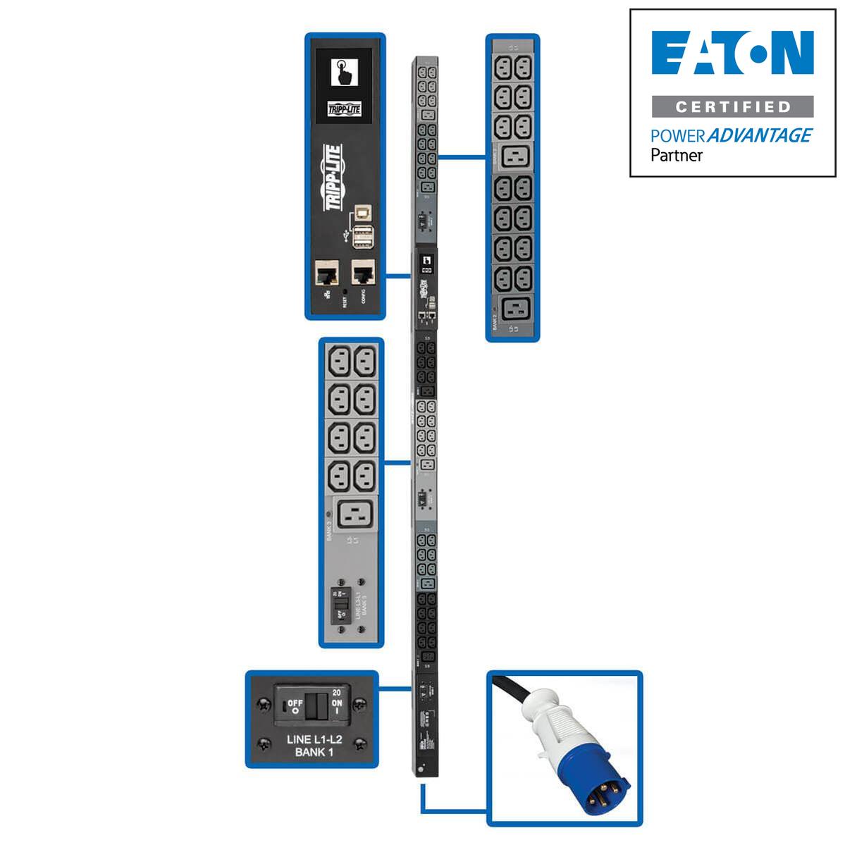 Tripp Lite Pdu3Evn10G60B Power Distribution Unit (Pdu) 48 Ac Outlet(S) 0U Black