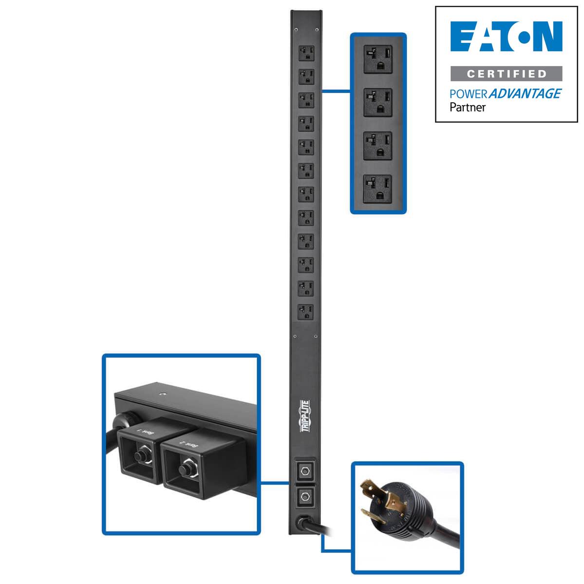 Tripp Lite Pduv30-36 Power Distribution Unit (Pdu) 12 Ac Outlet(S) 0U Black
