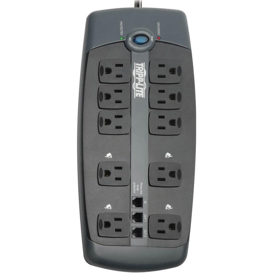 Tripp Lite Protect It! 10-Outlet Surge Protector, 8-Ft, Cord, 2395 Joules, Tel/Modem Protection