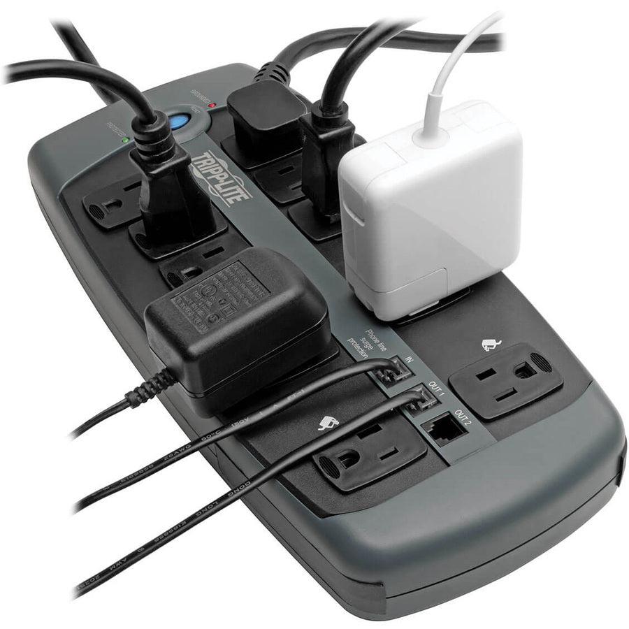 Tripp Lite Protect It! 10-Outlet Surge Protector, 8-Ft, Cord, 2395 Joules, Tel/Modem Protection