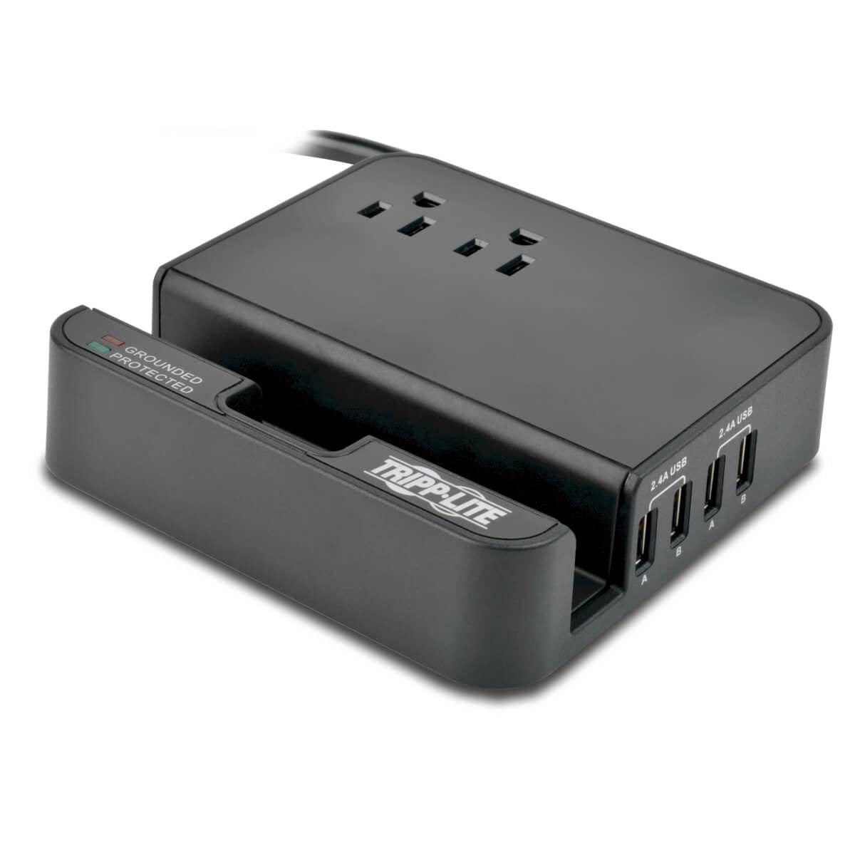 Tripp Lite Protect It! 2-Outlet Surge Protector, 6-Ft. Cord, 1080 Joules, 4 X Usb Charging Ports (4.8A Total)