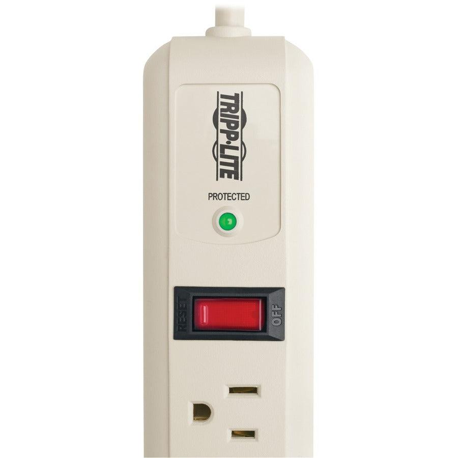 Tripp Lite Protect It! 7-Outlet Surge Protector 4-Ft. Cord, 1080 Joules, 1 Diagnostic Led, Light Gray Housing