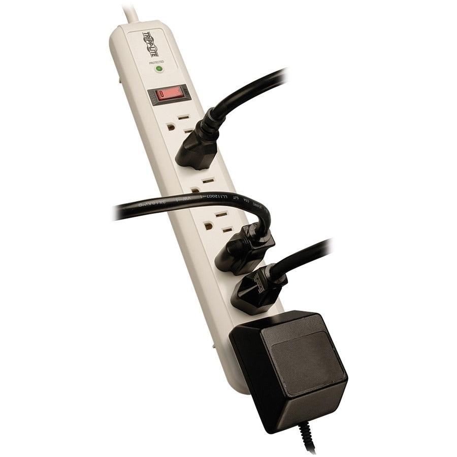 Tripp Lite Protect It! 7-Outlet Surge Protector 4-Ft. Cord, 1080 Joules, 1 Diagnostic Led, Light Gray Housing