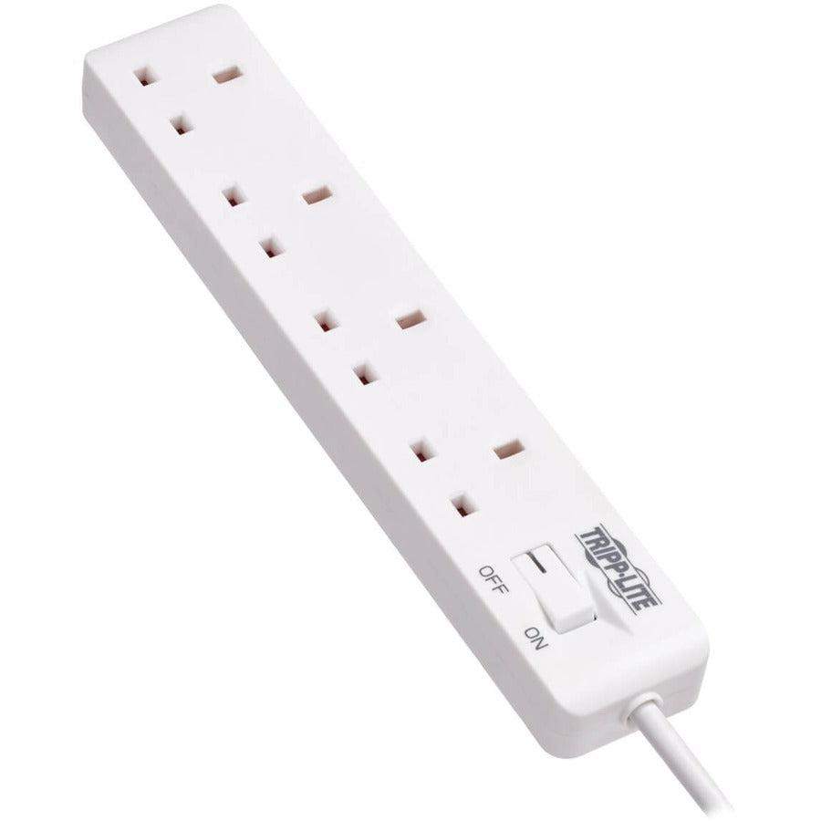 Tripp Lite Ps4B18 4-Outlet Power Strip - British Bs1363A Outlets, 220-250V Ac, 13A, 1.8 M Cord, Bs1363A Plug, White
