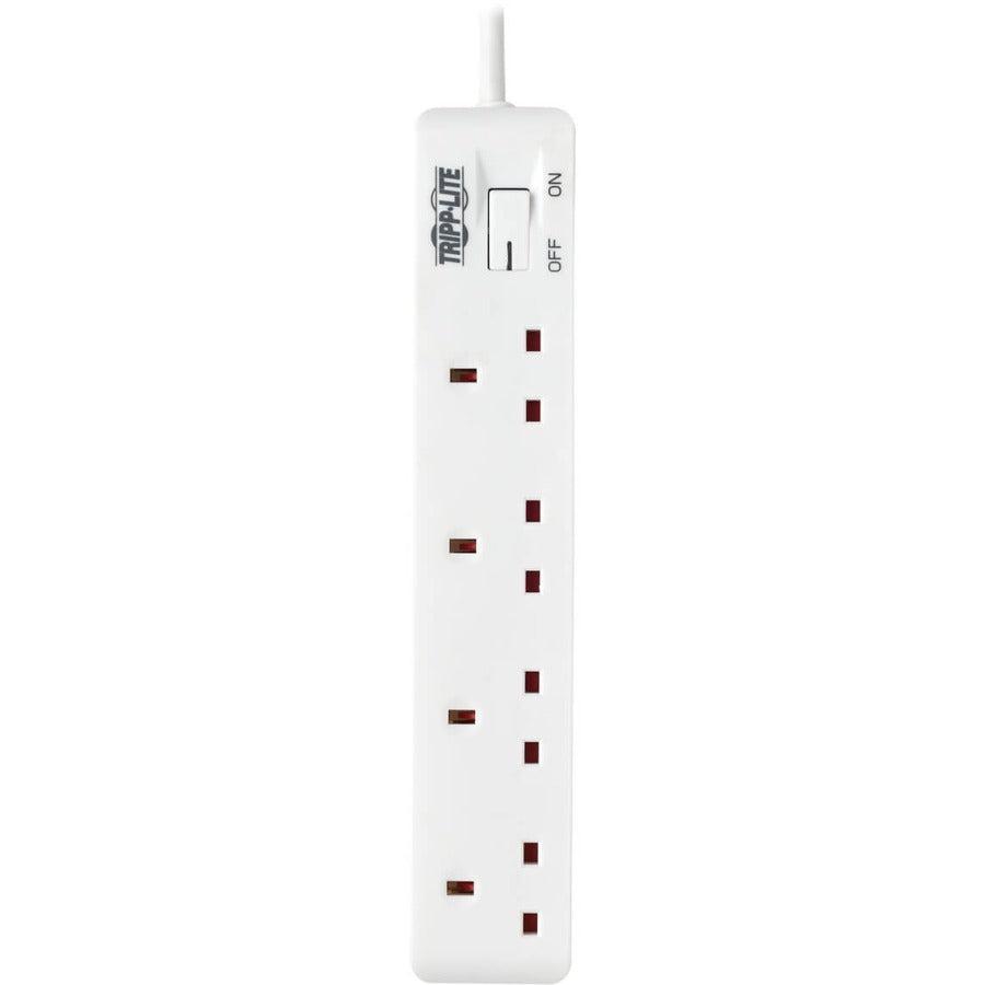 Tripp Lite Ps4B18 4-Outlet Power Strip - British Bs1363A Outlets, 220-250V Ac, 13A, 1.8 M Cord, Bs1363A Plug, White