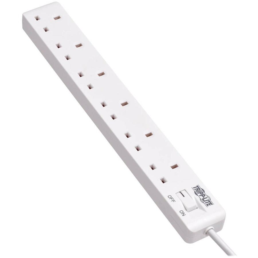 Tripp Lite Ps6B18 6-Outlet Power Strip - British Bs1363A Outlets, 220-250V Ac, 13A, 1.8 M Cord, Bs1363A Plug, White