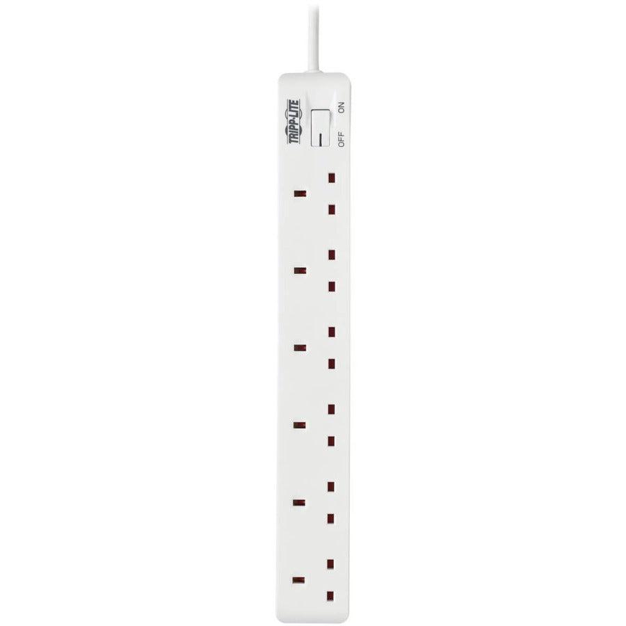 Tripp Lite Ps6B18 6-Outlet Power Strip - British Bs1363A Outlets, 220-250V Ac, 13A, 1.8 M Cord, Bs1363A Plug, White