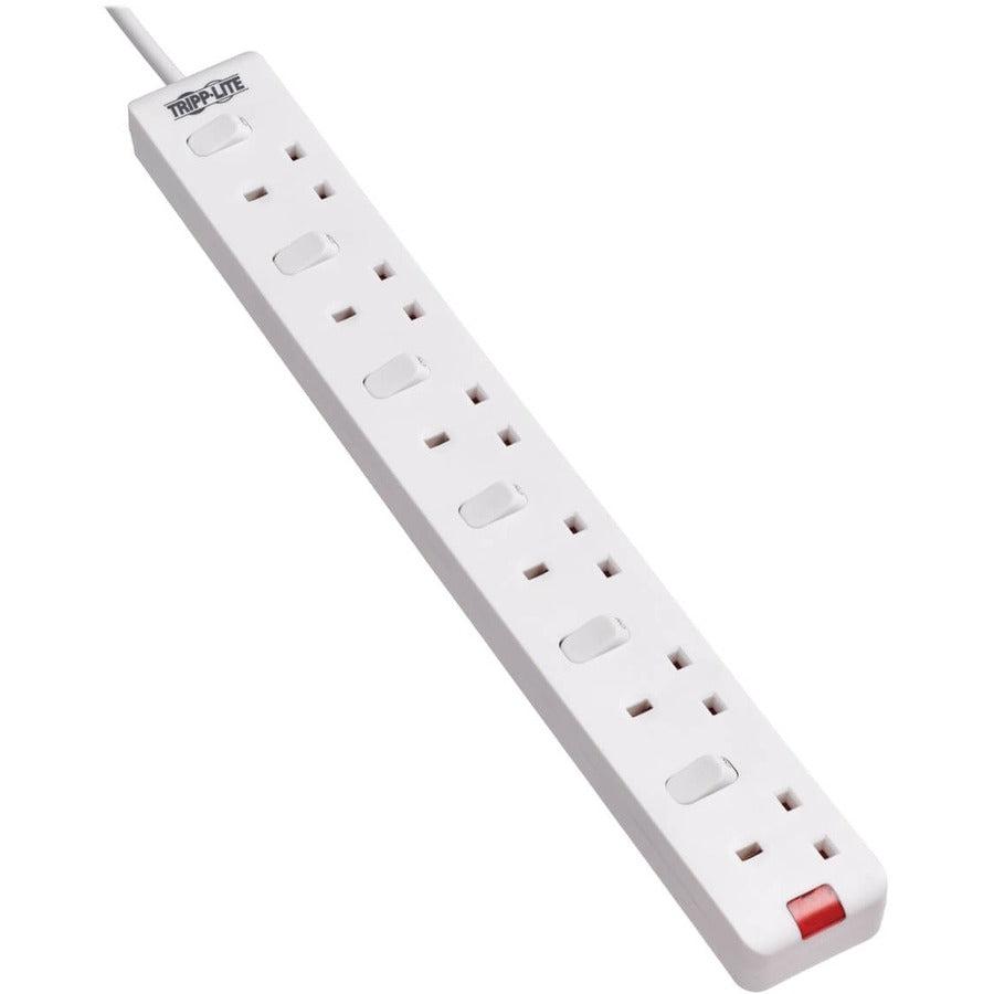 Tripp Lite Ps6B35W 6-Outlet Power Strip - British Bs1363A Outlets, Individually Switched, 220-250V, 13A, 3 M Cord, White