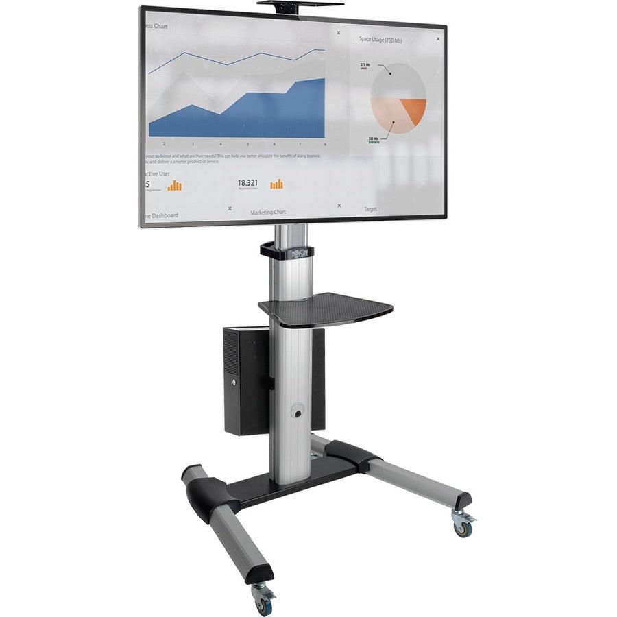 Tripp Lite Rolling Tv Cart With Rechargeable Battery Power For 32” To 70” Displays