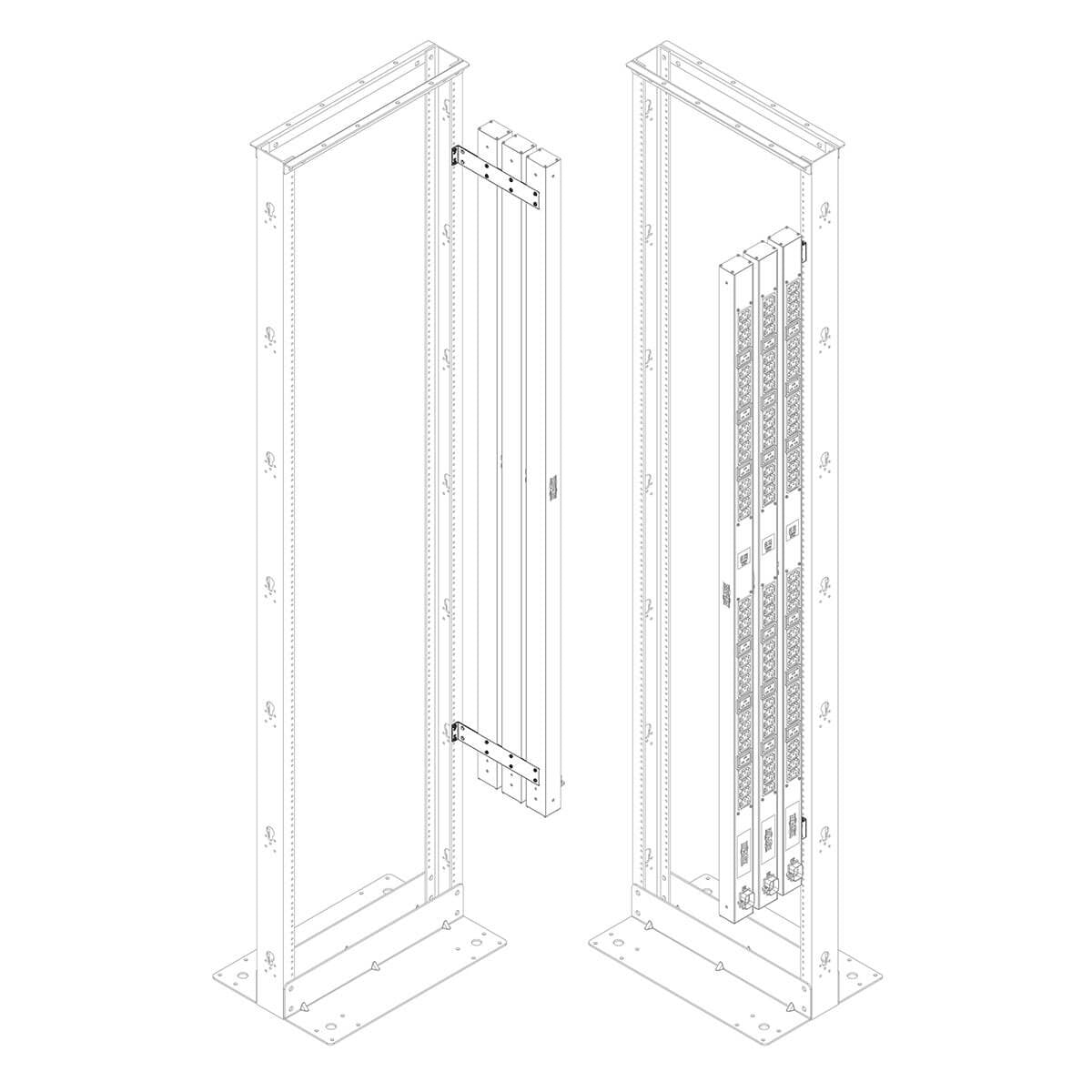 Tripp Lite Srpdu2Pbrkt Vertical Pdu Mounting Bracket Accessory Kit For 2-Post And 4-Post Open Frame Racks