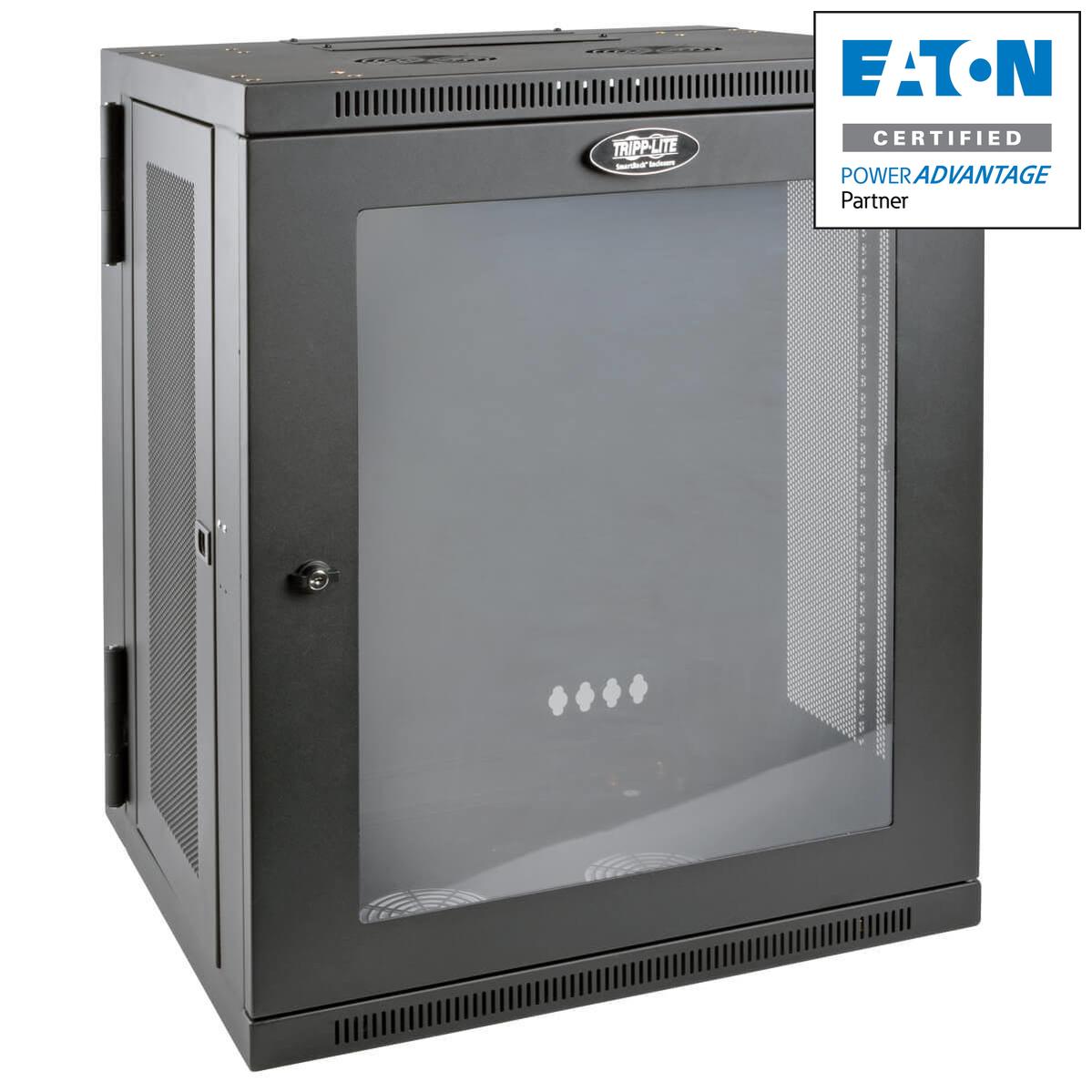 Tripp Lite Srw15Usg Smartrack 15U Low-Profile Switch-Depth Wall-Mount Half-Height Rack Enclosure, Clear Acrylic Window, Hinged Back