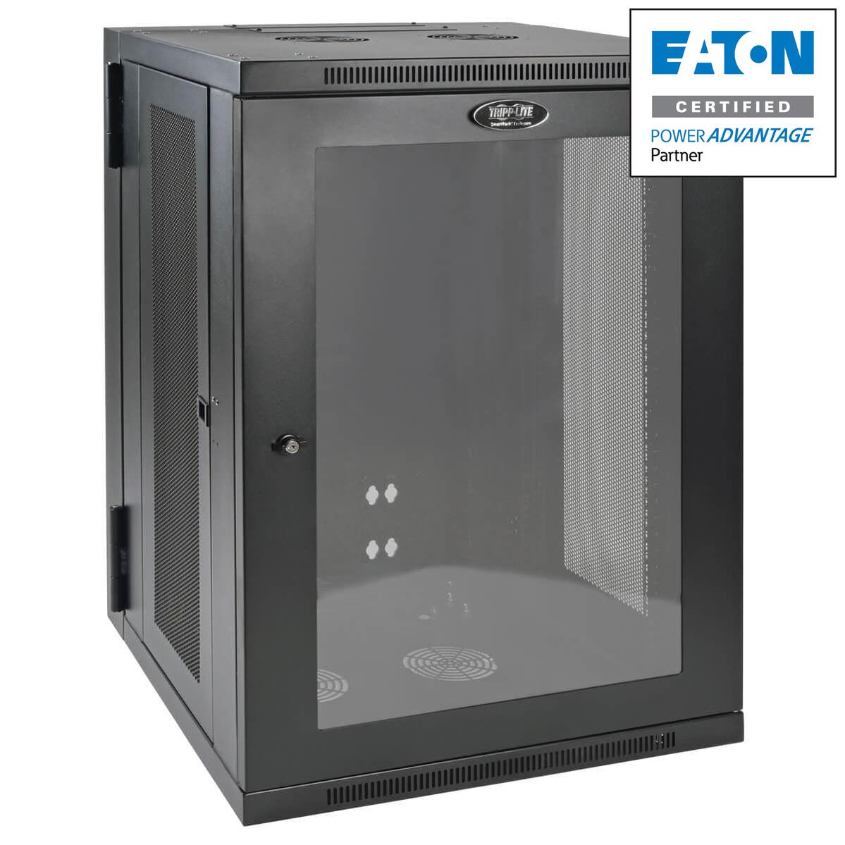 Tripp Lite Srw18Usg Smartrack 18U Low-Profile Switch-Depth Wall-Mount Half-Height Rack Enclosure, Clear Acrylic Window, Hinged Back