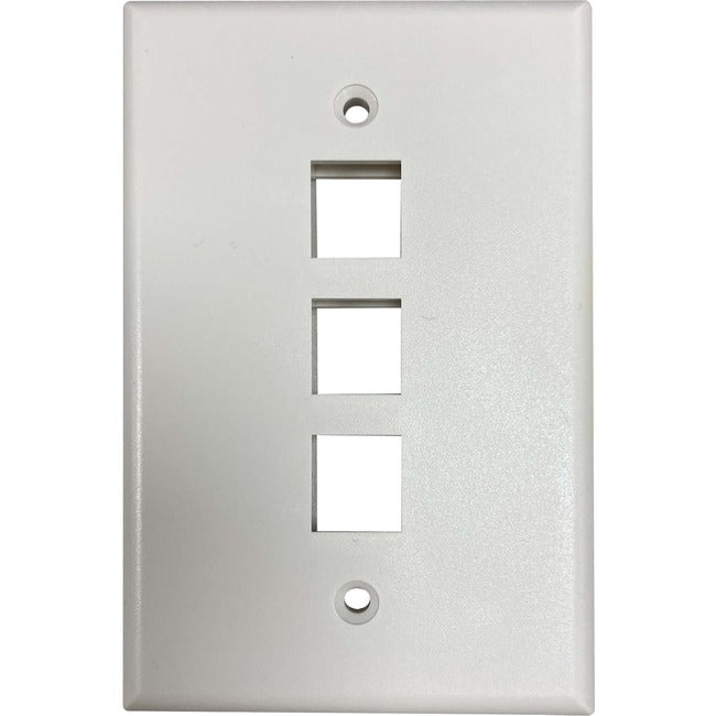 Tripp Lite Safe-It 3-Port Single-Gang Keystone Wall Plate, Antibacterial, Ivory Matte, Taa