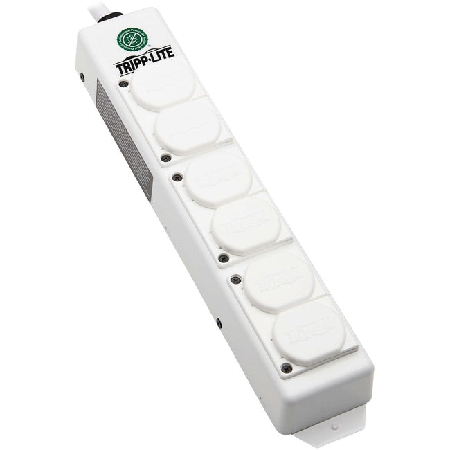 Tripp Lite Safe-It Ul 2930 Medical-Grade Power Strip For Patient Care Vicinity, 6 Hospital-Grade Outlets, Safety Covers, Antimicrobial, 15 Ft. Cord, Dual Ground