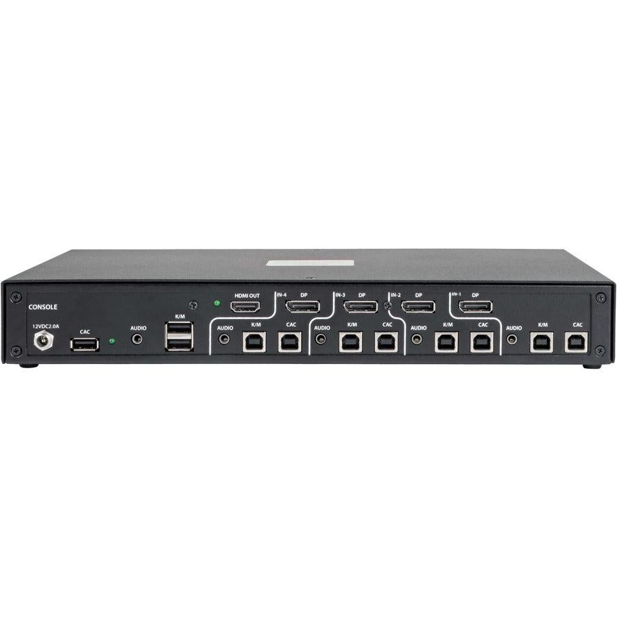 Tripp Lite Secure Kvm Switch, Hdmi To Displayport - 4-Port, 4K, Niap Pp3.0 Certified, Audio, Cac, Single Monitor, Taa