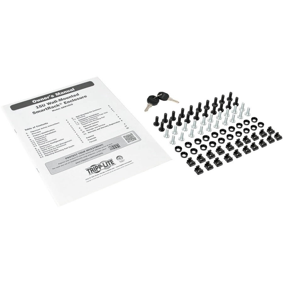 Tripp Lite Srw15Us Smartrack 15U Low-Profile Switch-Depth Wall-Mount Half-Height Rack Enclosure, Hinged Back