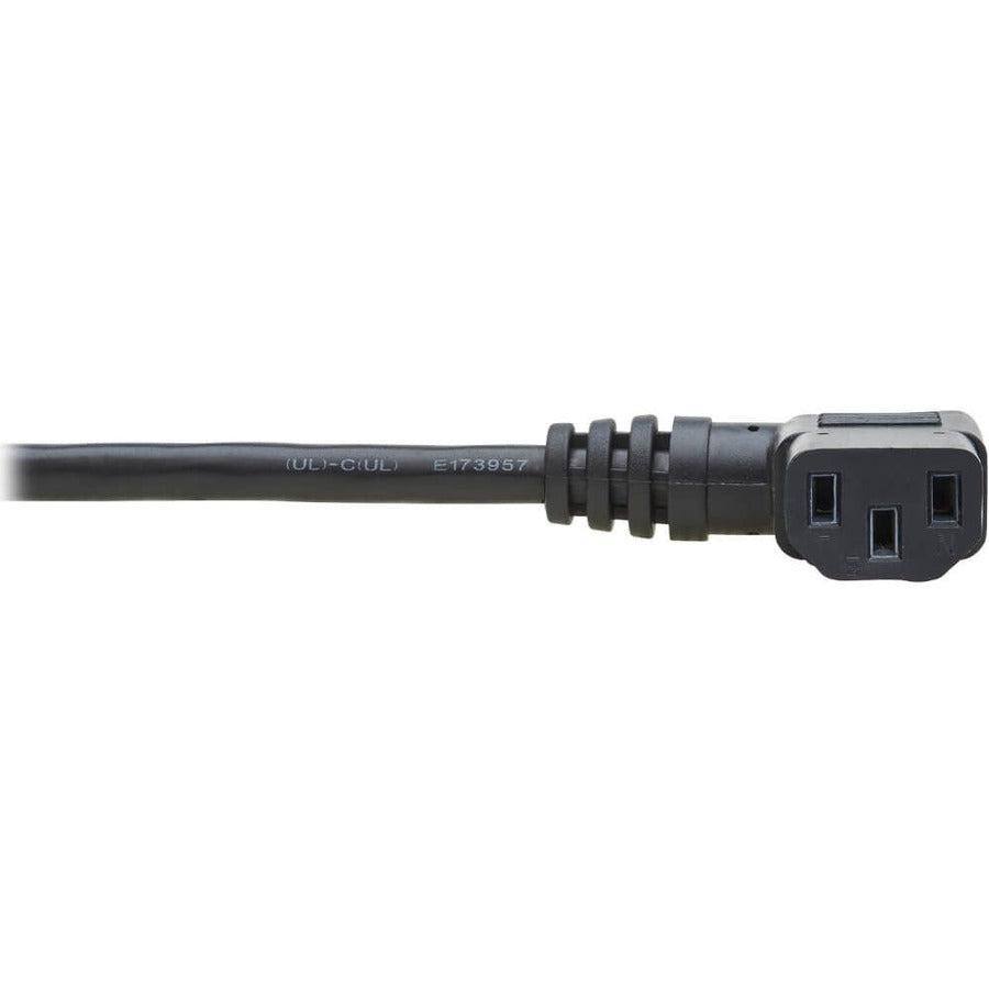 Tripp Lite Standard Computer Power Extension Cord Lead Cable, 10A, 18Awg (Iec-320-C14 To Left Angle Iec-320-C13), 0.61 M
