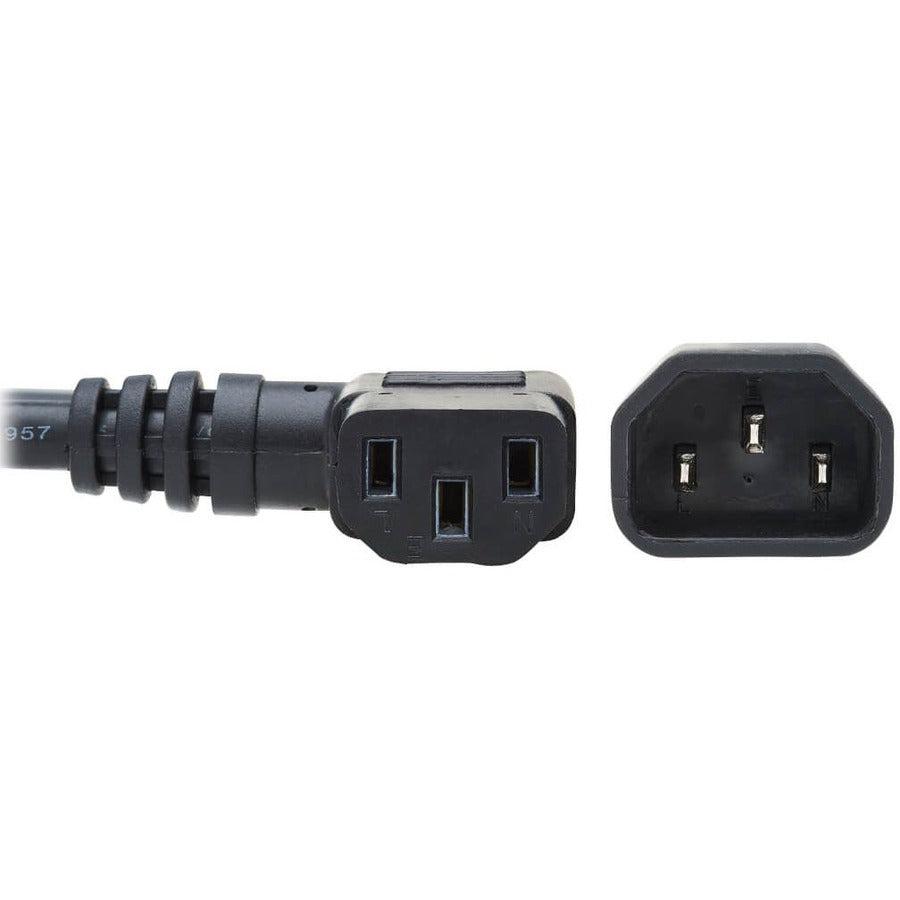Tripp Lite Standard Computer Power Extension Cord Lead Cable, 10A, 18Awg (Iec-320-C14 To Left Angle Iec-320-C13), 0.61 M