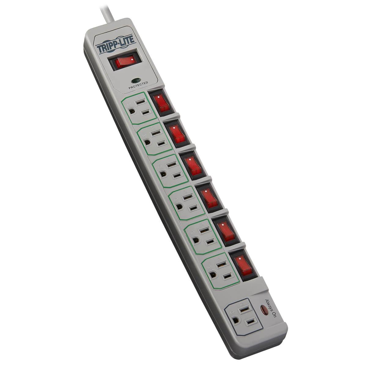 Tripp Lite Tlp76Msg Surge Protector Grey 7 Ac Outlet(S) 120 V 1.83 M