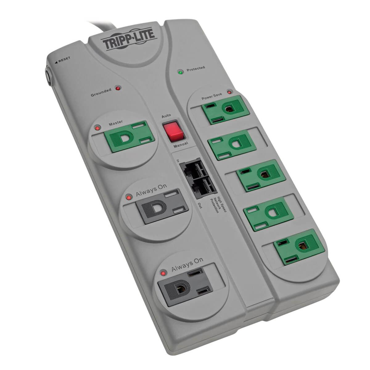 Tripp Lite Tlp808Netg Surge Protector Grey 8 Ac Outlet(S) 120 V 2.4 M