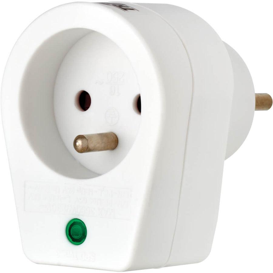 Tripp Lite Tlp1F 1-Outlet Surge Protector - French Type E Outlet, 220-250V Ac, 16A, Direct Plug, Type E Plug, White