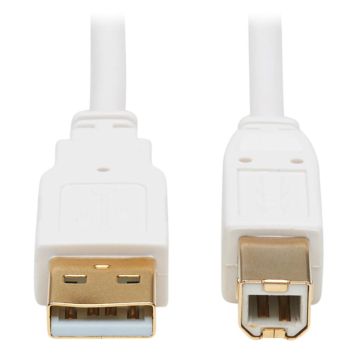 Tripp Lite U022Ab-006-Wh Safe-It Usb-A To Usb-B Antibacterial Cable (M/M), Usb 2.0, White, 6-Ft. (1.83 M)