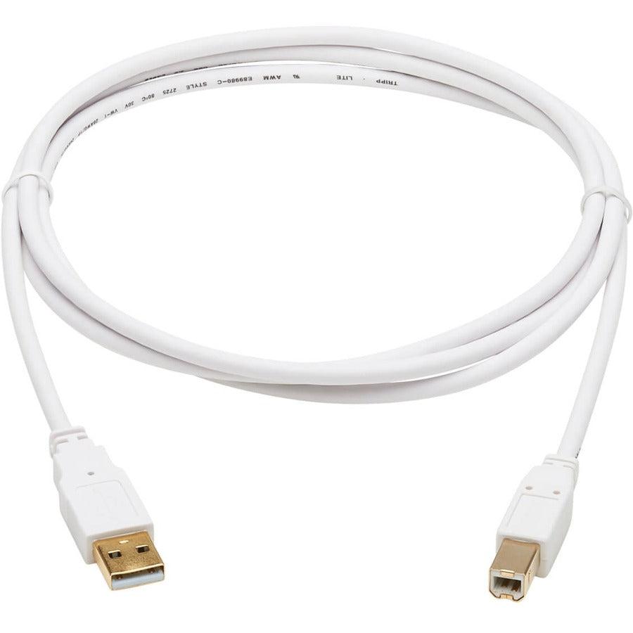 Tripp Lite U022Ab-006-Wh Safe-It Usb-A To Usb-B Antibacterial Cable (M/M), Usb 2.0, White, 6-Ft. (1.83 M)