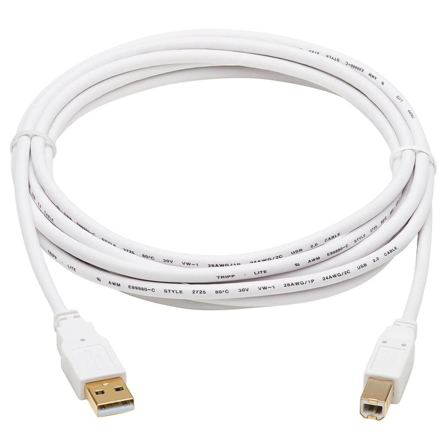Tripp Lite U022Ab-010-Wh Safe-It Usb-A To Usb-B Antibacterial Cable (M/M), Usb 2.0, White, 10-Ft. (3.05 M)