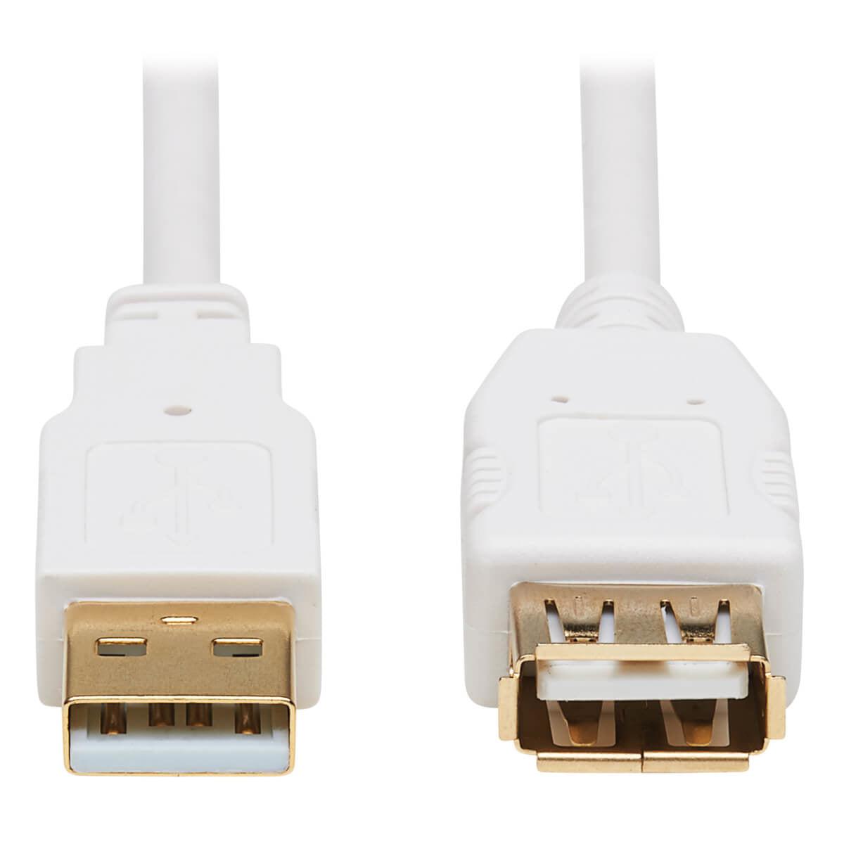 Tripp Lite U024Ab-003-Wh Safe-It Usb-A Antibacterial Extension Cable (M/F), Usb 2.0, White, 3 Ft. (0.91 M)