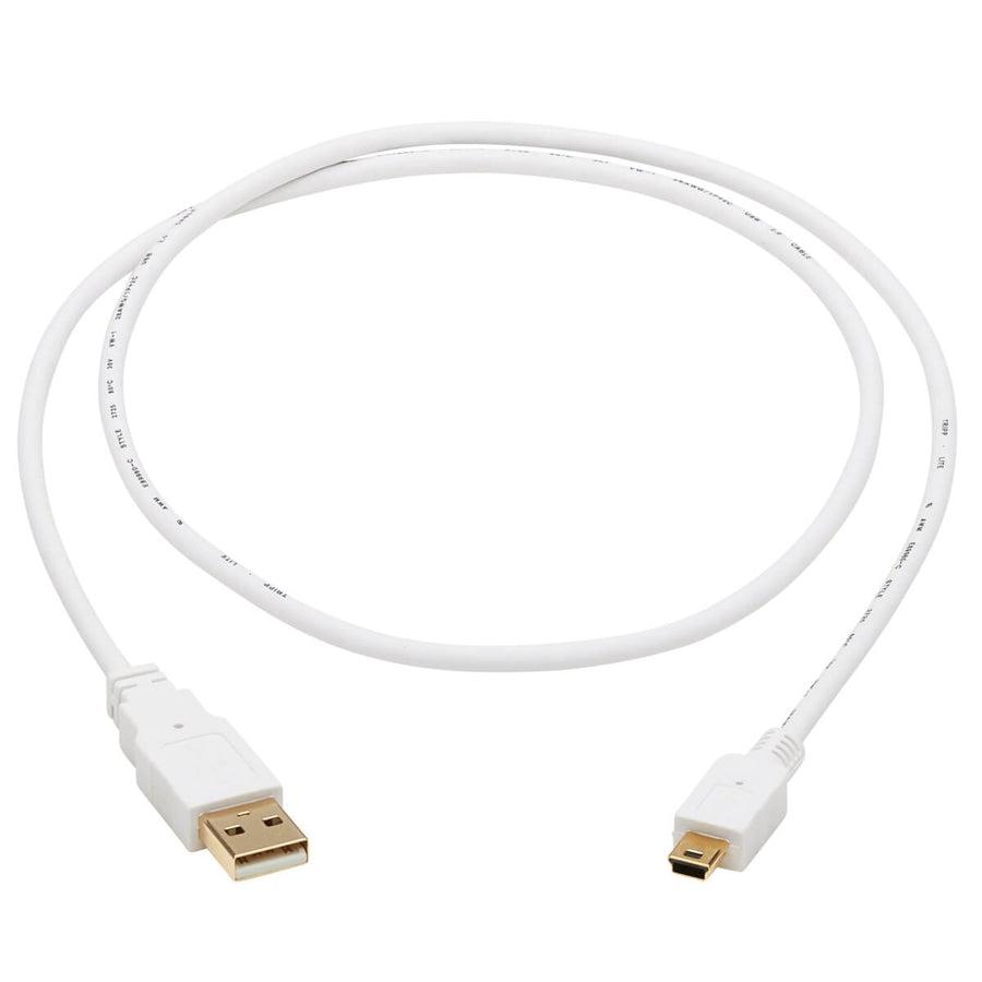 Tripp Lite U030Ab-003-Wh Safe-It Usb-A To Usb Mini-B Antibacterial Cable (M/M), Usb 2.0, White, 3-Ft. (0.91 M)