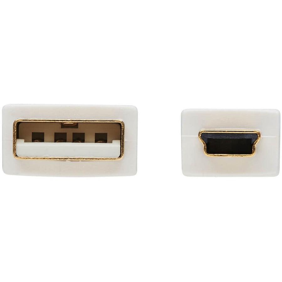 Tripp Lite U030Ab-006-Wh Safe-It Usb-A To Usb Mini-B Antibacterial Cable (M/M), Usb 2.0, White, 6-Ft. (1.83 M)