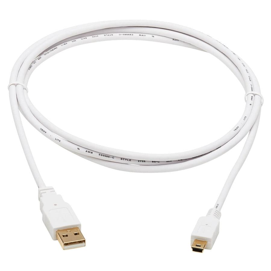 Tripp Lite U030Ab-006-Wh Safe-It Usb-A To Usb Mini-B Antibacterial Cable (M/M), Usb 2.0, White, 6-Ft. (1.83 M)