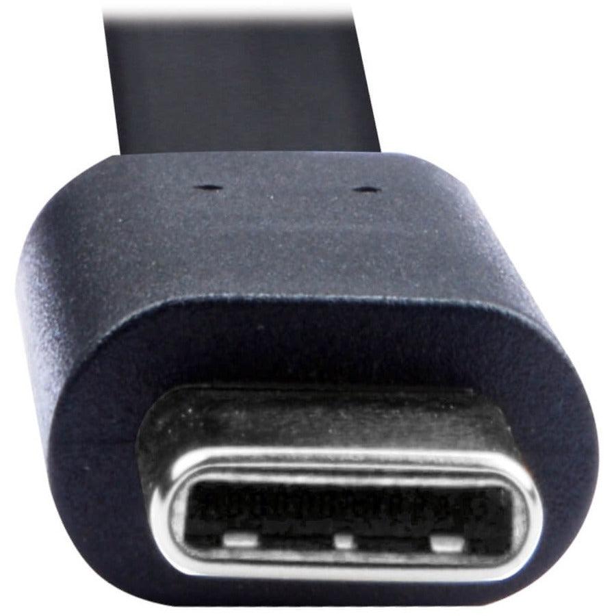 Tripp Lite U038-003-Fl Usb-A To Usb-C Flat Cable - M/M, Usb 2.0, Thunderbolt 3 Compatible, Black, 3 Ft. (0.91 M)