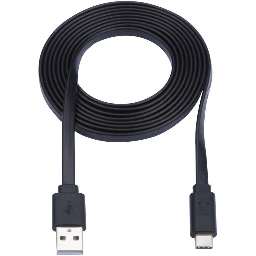 Tripp Lite U038-003-Fl Usb-A To Usb-C Flat Cable - M/M, Usb 2.0, Thunderbolt 3 Compatible, Black, 3 Ft. (0.91 M)