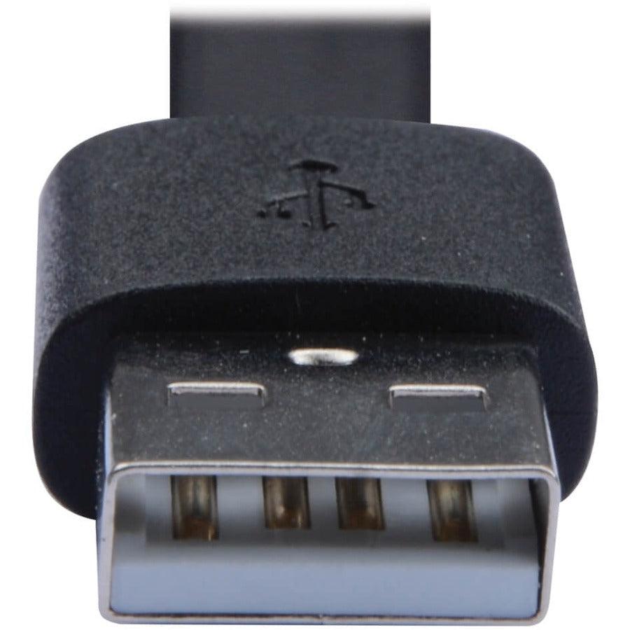 Tripp Lite U038-006-Fl Usb-A To Usb-C Flat Cable - M/M, Usb 2.0, Thunderbolt 3 Compatible, Black, 6 Ft. (1.83 M)
