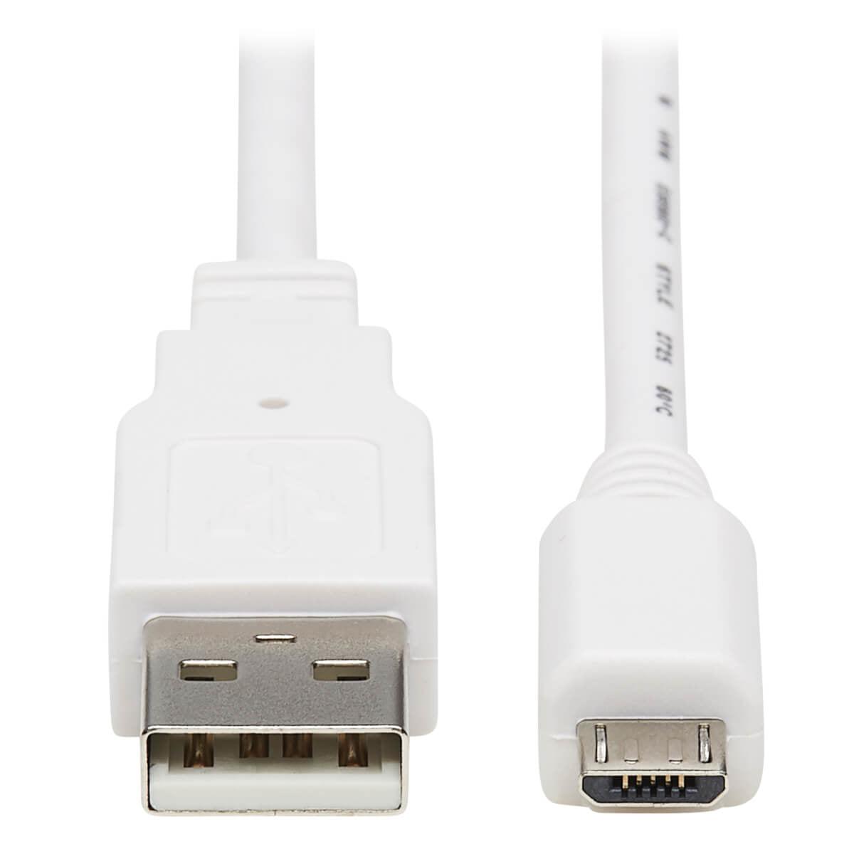 Tripp Lite U050Ab-006-Wh Safe-It Usb-A To Usb Micro-B Antibacterial Cable (M/M), Usb 2.0, White, 6-Ft. (1.83 M)