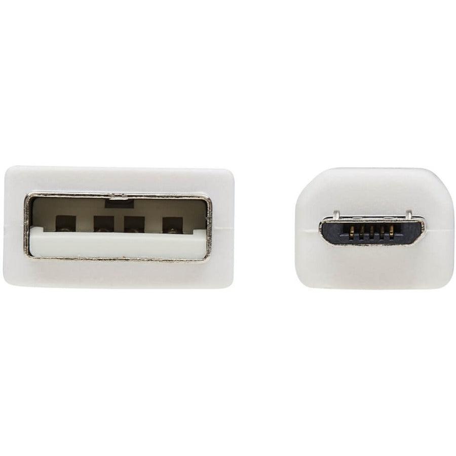 Tripp Lite U050Ab-003-Wh Safe-It Usb-A To Usb Micro-B Antibacterial Cable (M/M), Usb 2.0, White, 3-Ft. (0.91 M)